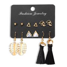 Design Fashion Long Tassel Stud Earrings Set For Women