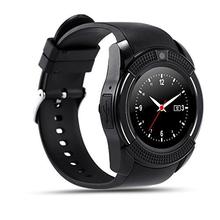 V8 Bluetooth Smartwatch With Sim & TF Card Support Mobile Phone Wrist Watch Phone, Blue