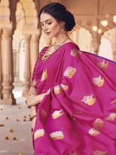 Stylee Lifestyle Magenta Banarasi Silk Jacquard Saree - 2116