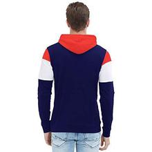 LEWEL Men's Stylish Full Sleeve Red, White, Navy Hooded T-Shirt