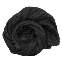 Dark Grey Polyester Wool Mix Stole For Women