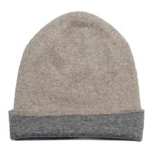 Light Brown/Grey Double Sided 100% Cashmere Cap