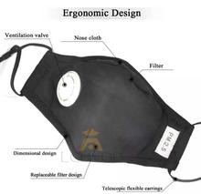 PM 2.5 Ergonomic Mask With 2 Replaceable Carbon Filters