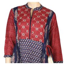 Stylish double layered maroon Kurti Cotton Gown