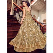 Stylee Lifestyle Gold Net Embroidered Dress Material (1809)