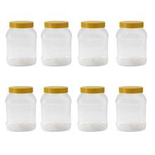 Yellow Set Of 8 Transparent 5" Plastic Spice Jar
