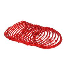 Red Beaded Spiral Coil Bangles For Women