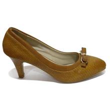 Light Brown Bow Designed Pointed Shoes For Women