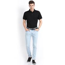 Indian Terrain Striped Regular Fit Polo T-shirts – Black