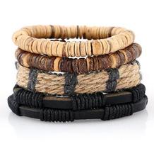 Vintage Punk Wave Multilayer Leather Bracelet Men Fashion