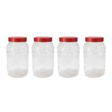 Red Set Of 8 Transparent 5" Plastic Spice Jar