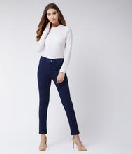 Boston Hub Cropped Blue Denim Navy Blue  For Women