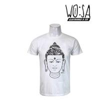 White Buddha Design Cotton T-Shirt For Men