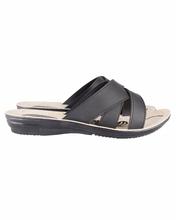 Shikhar Women's Black Slip On Sandal