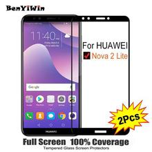 2PCS Screen Protector Tempered Glass 100% Full Cover For