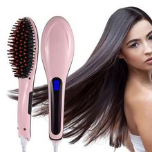 Brush Styled Hair Straightener-Pink