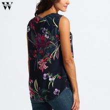 Women Printed Floral Crop Top Short Sleeveless Tank Top