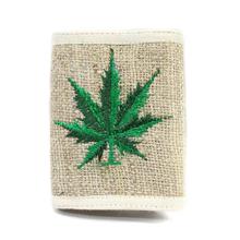 Off White Leaf Embroidered Hemp Purse (Unisex)