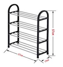 4 Layers Stainless Steel Shoes Rack Simple Standing Home Organizer
