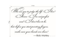 Bob Marley Famous Quotes Who Are You Wall Sticker