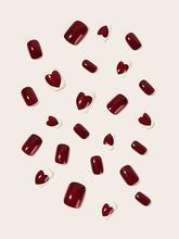 Heart Pattern Fake Nail With Double Side Tape 25pack