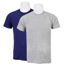 Pack Of Two Solid T-Shirt For Men-(Navy/Grey)