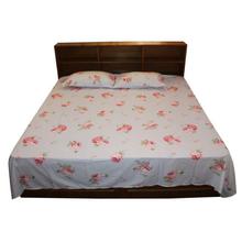 Faded Purple Floral Printed King Size Bed Set