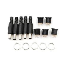 10 pcs 12V 3A Plastic Male Plugs + Female Socket Panel Mount Jack DC