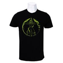 Wosa - Black Round Neck Dragon Ball Z Print Half Sleeve Tshirt for Men