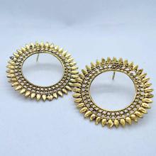 Round Vintage Sun Style Stud Earrings for Women