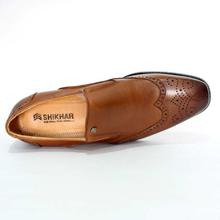 Shikhar Brown Brogue Derby Slip On Formal Leather Shoes for Men - 801