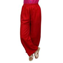 Red Solid Rayon Palazzos For Women