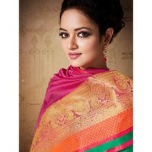 Stylee Lifestyle Magenta  Banarasi Silk Jacquard Saree -1495