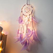 DIY light string dream catcher wind chime ornaments INS