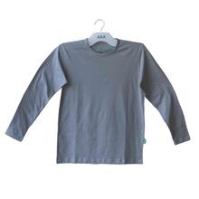 Long Sleeve Plain T-shirt Silver