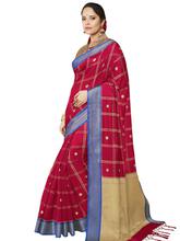 Stylee Lifestyle Red Banarasi  Silk Jacquard Saree - 2295