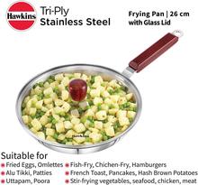Hawkins SSF26G Stainless Steel Frying Pan With Glass Lid Induction Compatible