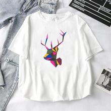 2019 Fashion Cool Print Female T-shirt White Cotton Women