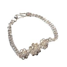 Pure Silver Floral Chain Bracelet For Women -  1.1 Tola