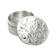 Pure Silver Floral Carved Asarfi Box - SAF27214 - 15.653g