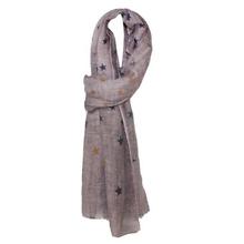 Beige Stars Printed Scarf For Women - 1003