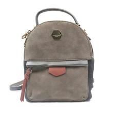 David Jones Grey/Beige Textured Backpack For Women