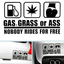 Gas, Grass or Ass Nobody Rides Funny Car Sticker Styling Decal Auto Accessories for audi a3 ford focus 2 opel astra j