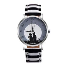 SALE- Women's watches casual watches Leather Cute Cat Pattern