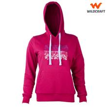 Wildcraft Printed Hoodie Sweatshirt For Women - Pink