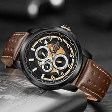 NaviForce Day Date Function Black/Coffee Luxury Chronograph Watch (NF9142)