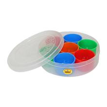 GEM Plastic Transparent  Round 7 Sectioned Spice (Masala) Box