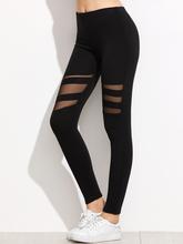 Black Mesh Insert Leggings