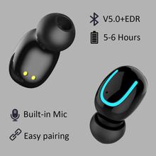 Q13S Bluetooth Wireless Binaural TWS Stereo Business Earphones with Charging Bin - BLACK