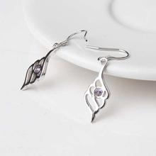 Ouxi Silver/White Metal Leaf Drop Earrings For Women-K20014